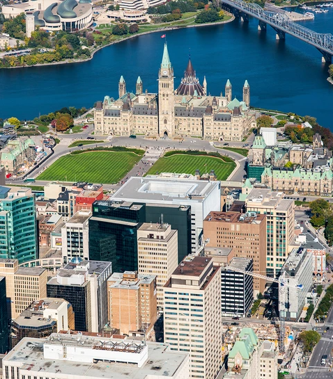 Let's start with a classic silhouette: which elegant city serves as the official capital of Canada?