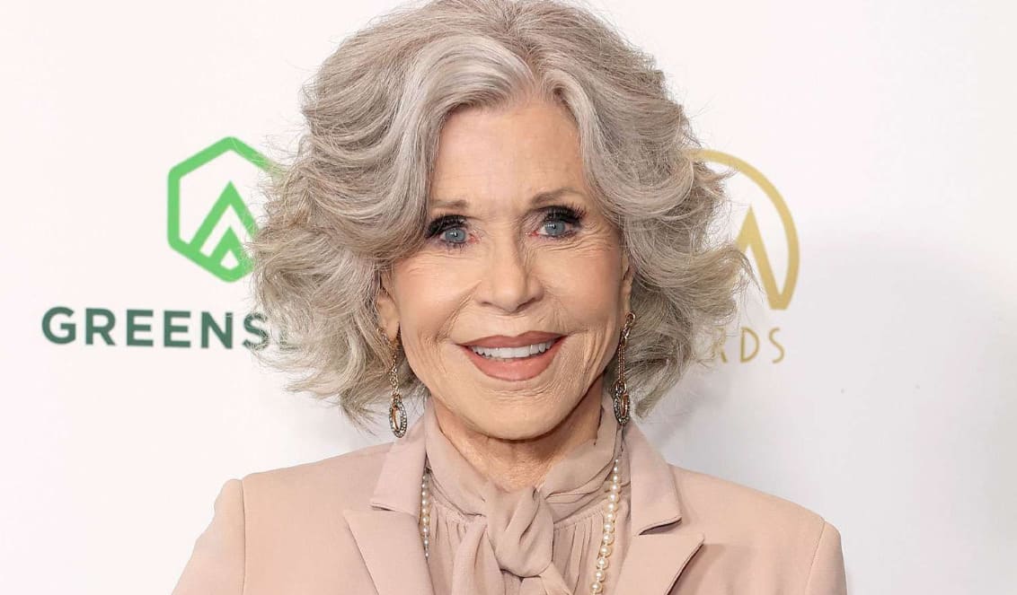 The style cue is right there: this actress, daughter of a true cinema legend, made fitness history in 1982 when her signature workout tape became the ultimate best-selling VHS. Name this iconic star.